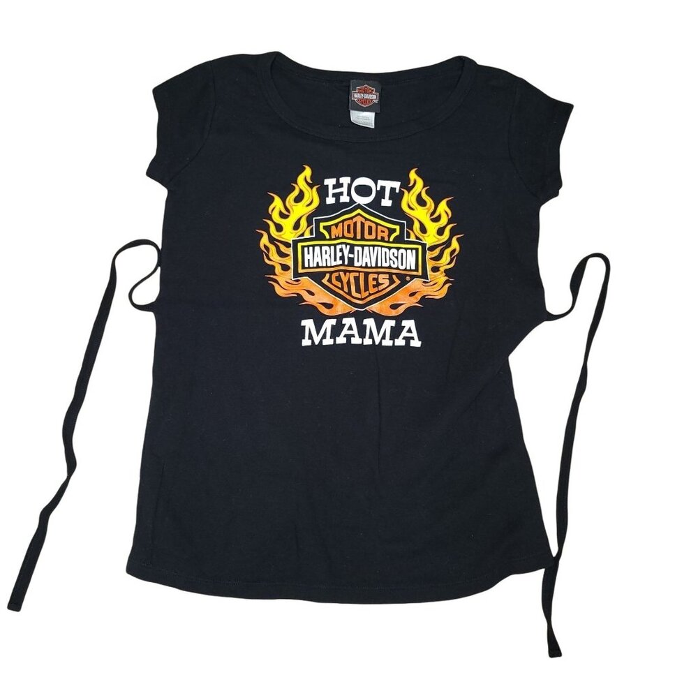 Harley Davidson Maternity Shirt Blouse Top Hot Mama Shirt Womens Sz S